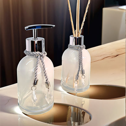 Kit Lavabo Rubelita Branco Degradê Com Prata 250ML com Bandeja Completo